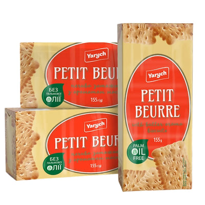 BISCUITS PETIT BEURRE W/BUTTER FLAVOR 36/155GR YARYCH UKRAINE