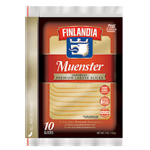 CHEESE MUENSTER SLICED  12/198GR FINLANDIA N08026/50110