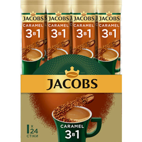 COFFEE STICKS INSTANT JACOBS 3IN1 CARAMEL 10/(24X15GR) UKRAINE N746