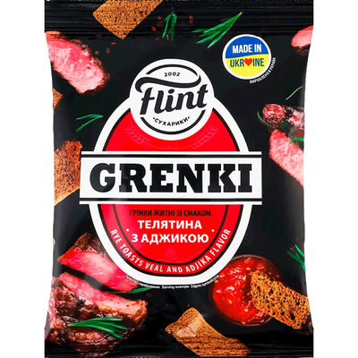DRY BREAD RYE GRENKI W/VEAL&ADJIKA FLAVOR 50/110GR FLINT
