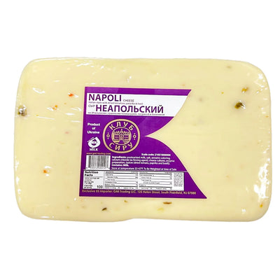 CHEESE NAPOLY W/TOMATOES PAPRIKA&BASIL CHUNK 1/1LB CHEESE CLUB UKRAINE N43014