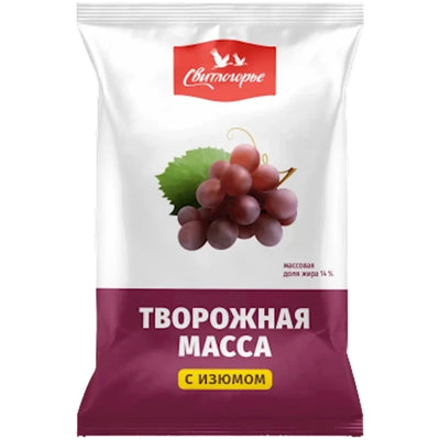 CHEESE MASSA W/RAISINS 14% 12/180GR SVETLOGORYE RUSSIA  N21660/N596