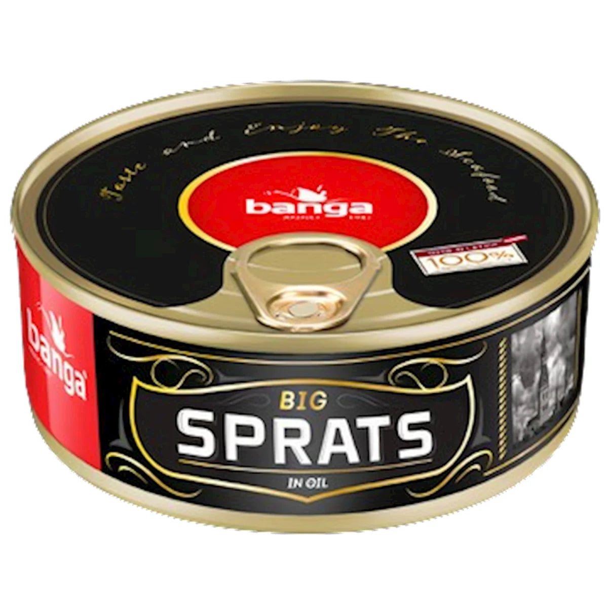 SMOKED LARGE SPRATS IN OIL 24/240GR BANGA LATVIA N5840