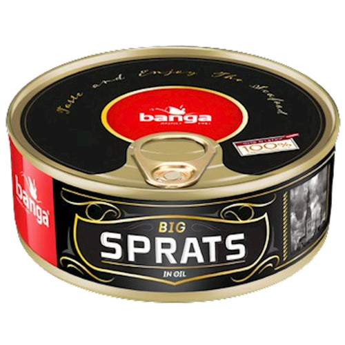SMOKED LARGE SPRATS IN OIL 24/240GR BANGA LATVIA N5840