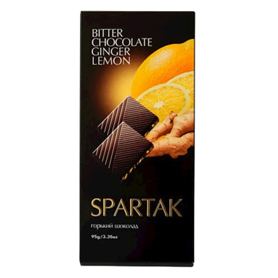 CHOCOLATE BAR BITTER W/GINGER&LEMON 20/95GR SPARTAK N10145