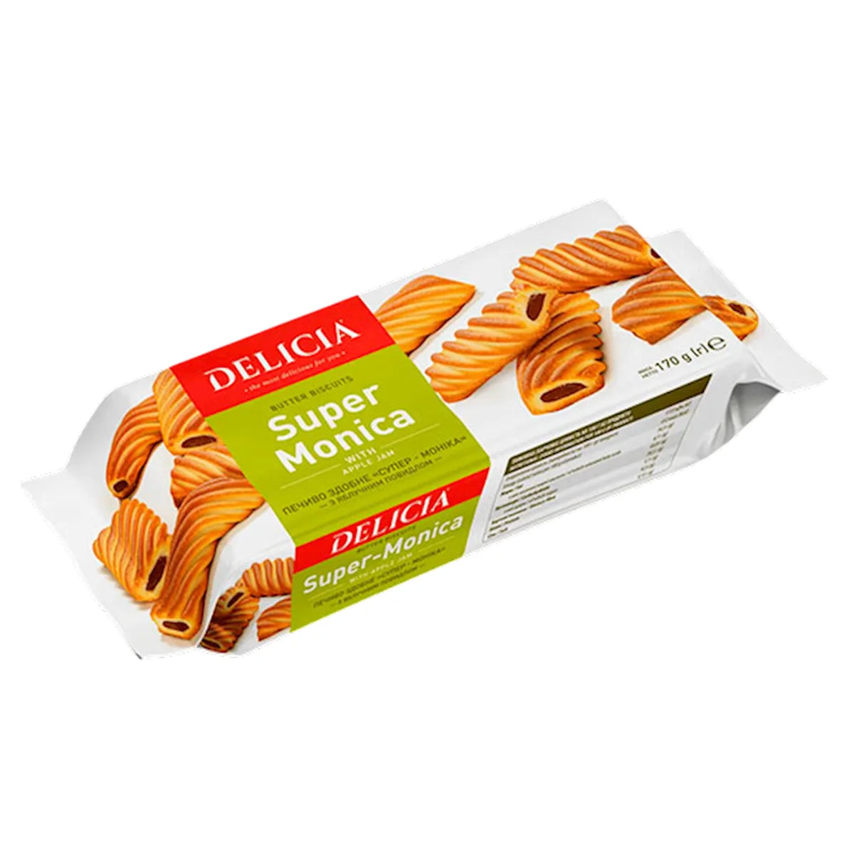 BISCUITS BUTTER W/APPLE JAM SUPER MONICA 12/170GR DELICIA