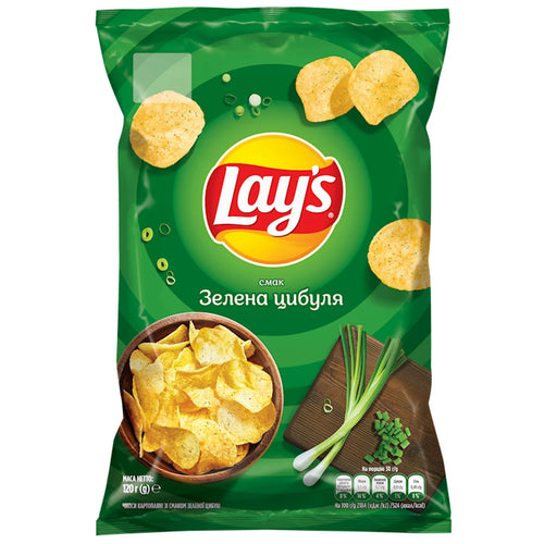 CHIPS POTATO W/GREEN ONION FLAVOR 21/120GR LAY'S