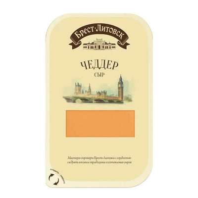 CHEESE CHEDDAR 45% SLICED 8/130GR BREST LITOVSK N3286