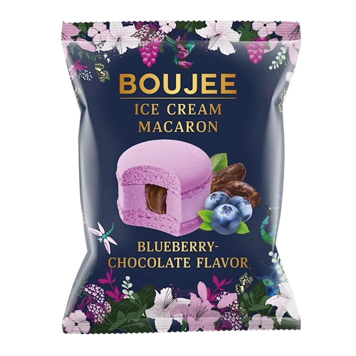MACARON W/BLUEBERRY&CHOCOLATE FLAVOR 24/60GR BOUJEE DOVGAN NUS91330060