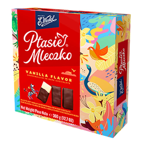 CANDIES BOXED PTASIE MLECZKO VANILLA DARK CHOCO 18/340GR E.WEDEL N2100034