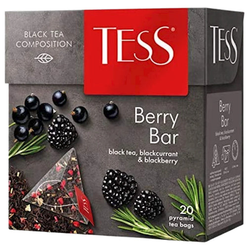 TEA  BLACK BERRY BAR W/BLACKCURRANT&BLACKBERRY PYRAMIDS 12/(20X1.8GR) TESS 0785-12