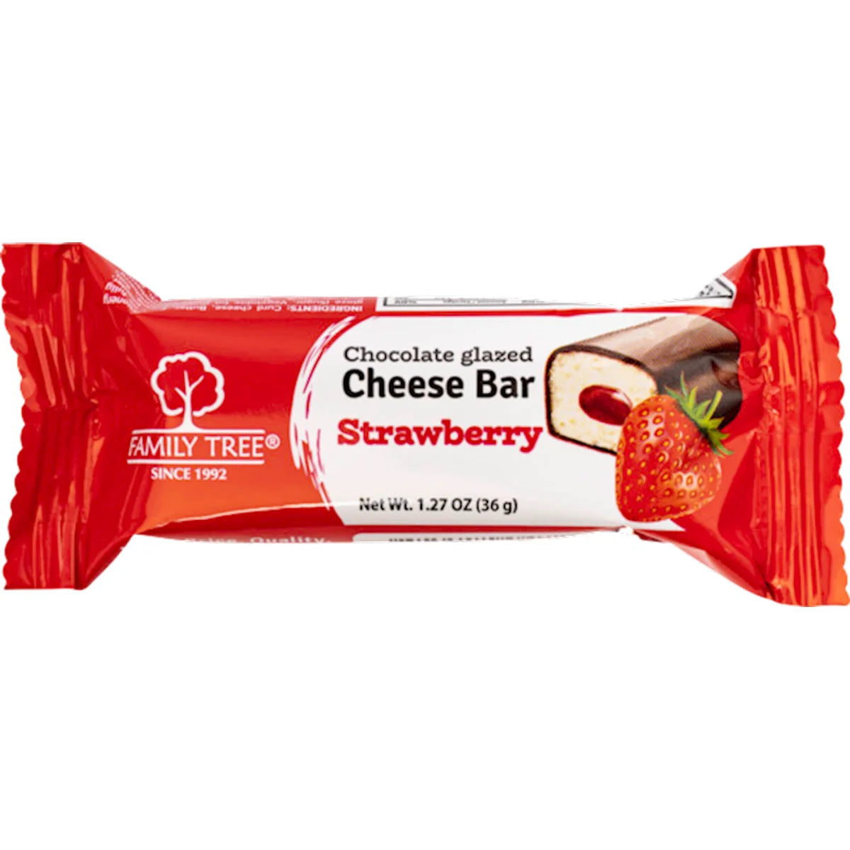 CHEESE BAR STRAWBERRY 26% GLAZED 30/36GR FAMILY TREE N7806