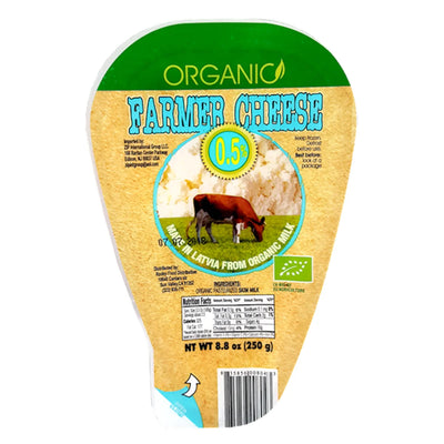 FARMER CHEESE ORGANIC 0.5% 6/250GR ZIP LATVIA