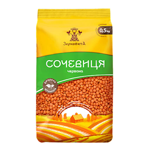 LENTILS RED 10/500GR ZERNOVYTA