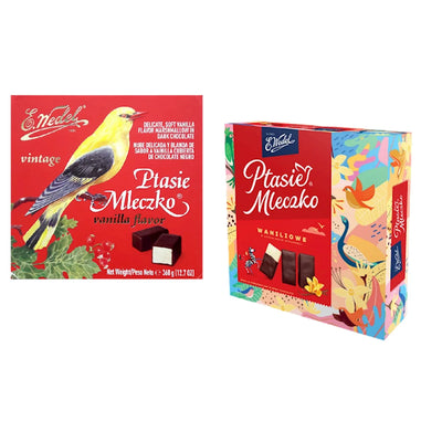 CANDIES BOXED PTASIE MLECZKO VINTAGE VANILLA DARK CHOCO 18/340GR E.WEDEL N2100045