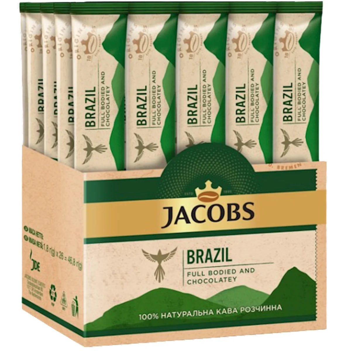 COFFEE STICKS INSTANT JACOBS BRAZIL 20/(26X1.8GR) N878