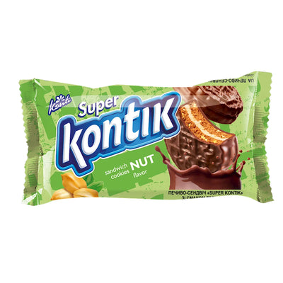 COOKIES SANDWICH W/NUT FLAVOR 36/90GR SUPER KONTIK