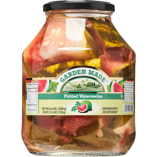 WATERMELON PICKLED 6/56 OZ GARDEN MADE BULGARIA N33146