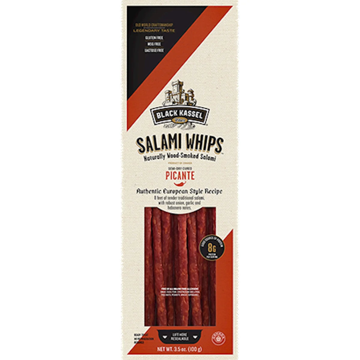 SALAMI DRY WHIPS PICANTE 16/100GR PILLERS BLACK KASSEL N232/90523