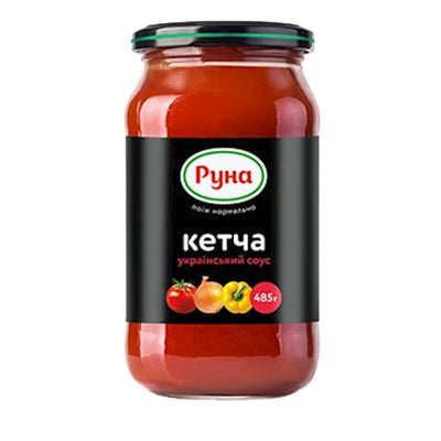 SAUCE TOMATO KETCHA UKRAINIAN STYLE GLASS 12/485GR RUNA UKRAINE