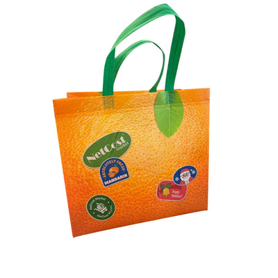REUSABLE SHOPPING BAGS W/HANDLES ORANGE 1/100PC NETCOST
