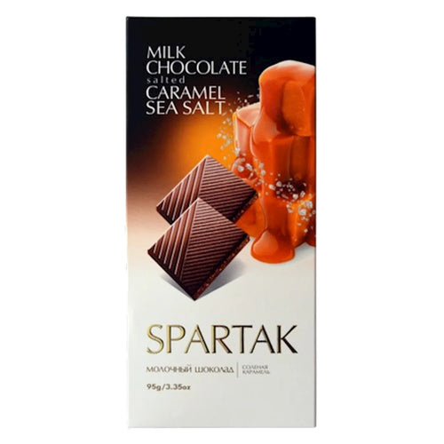 CHOCOLATE BAR MILK W/SALT CARAMEL 20/95GR SPARTAK N10148