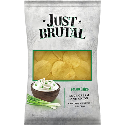 CHIPS POTATO W/SOUR CREAM&ONION FLAVOR 15/85GR JUST BRUTAL