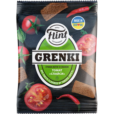 DRY BREAD RYE GRENKI W/SPICY TOMATO FLAVOR 50/110GR FLINT