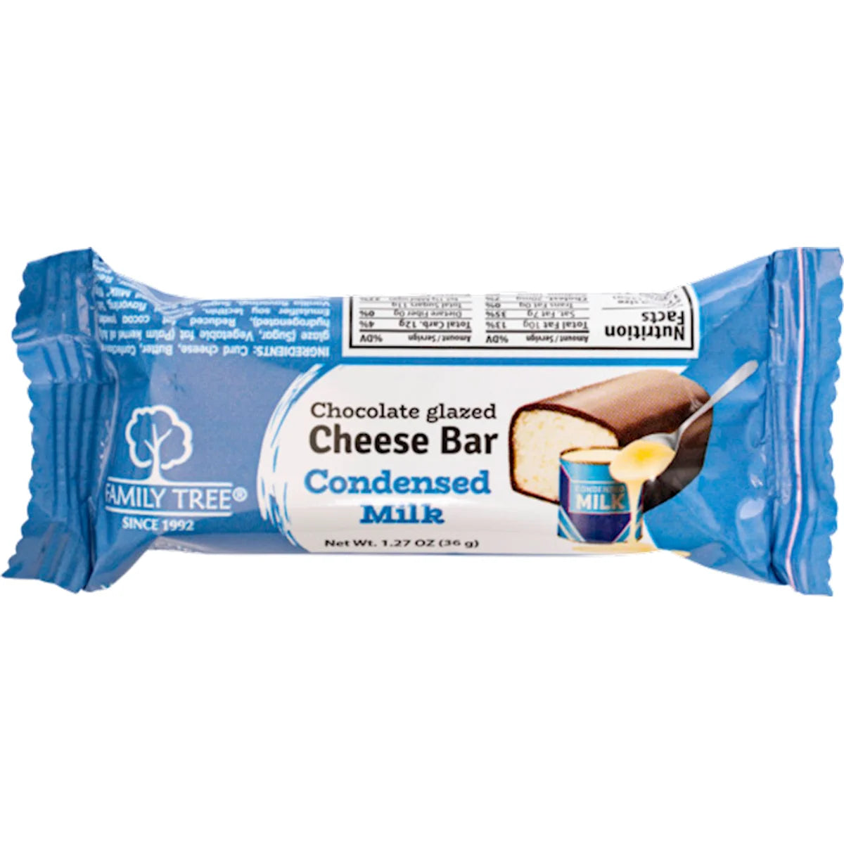 CHEESE BAR CONDENSED MILK 26% GLAZED 30/36GR FAMILY TREE N7813