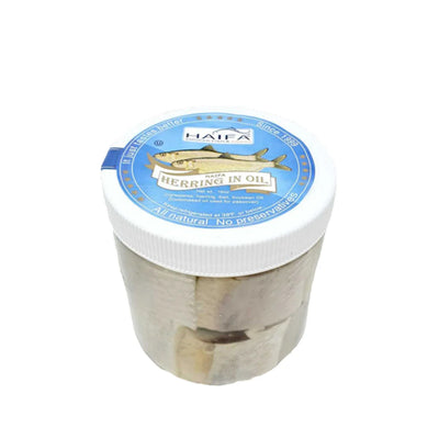 HERRING FILLET IN OIL GLASS 12/454GR HAIFA 814