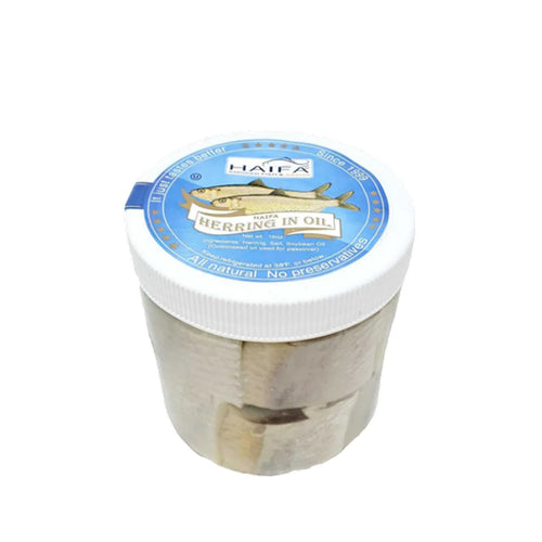 HERRING FILLET IN OIL GLASS 12/454GR HAIFA 814