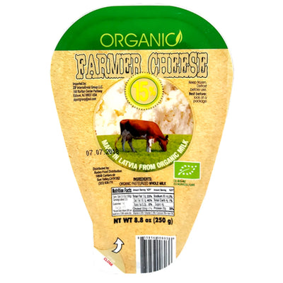 FARMER CHEESE ORGANIC 15% 6/250GR ZIP LATVIA