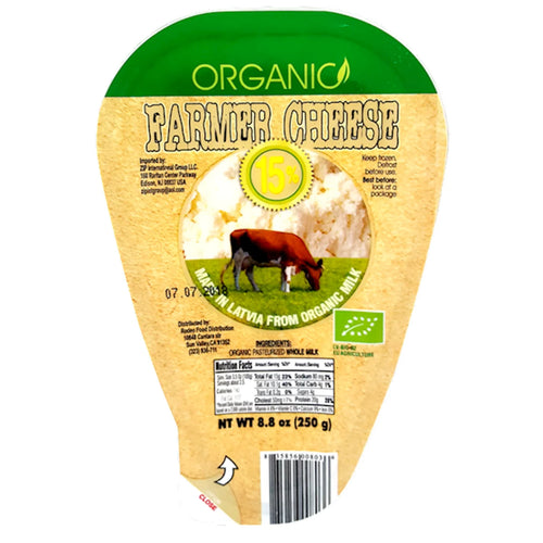 FARMER CHEESE ORGANIC 15% 6/250GR ZIP LATVIA