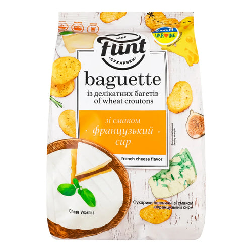 DRY BREAD WHEAT BAGUETTE W/FRENCH CHEESE FLAVOR 12/90GR FLINT