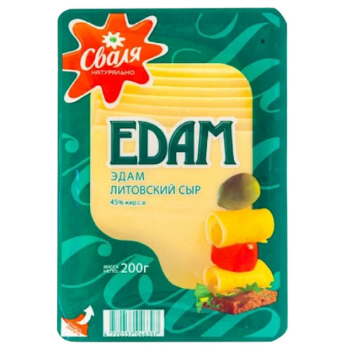 CHEESE EDAM SLICED 45% 18/150GR SVALIA  LITHUANIA SV129