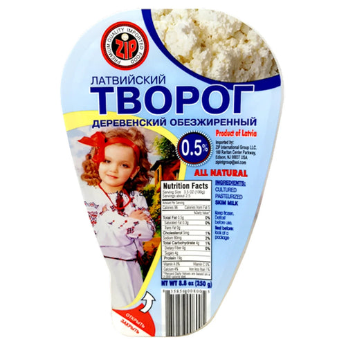 FARMER CHEESE 0.5% 6/250GR ZIP LATVIA