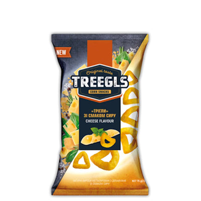 CORN PUFFS TREEGLS W/CHEESE 24/75GR ZOLOTE ZERNO N327