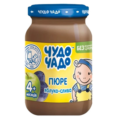 PUREE FOR BABY APPLE & PLUMS FROM 4 MONTHS 6/170GR CHUDO CHADO UKRAINE