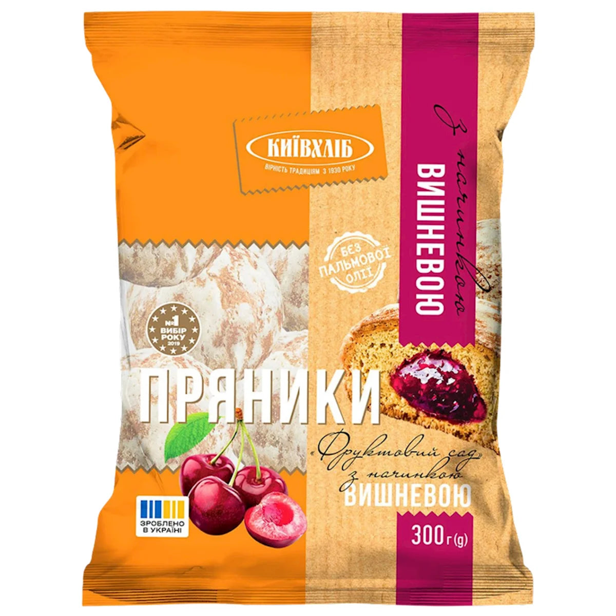 GINGERBREAD W/CHERRY FILLING 10/300GR FRUIT GARDEN KYIV HLIB N6786
