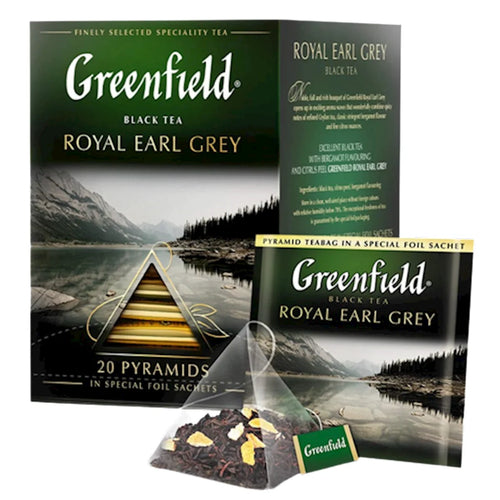 TEA  BLACK ROYAL EARL GREY PYRAMIDS 8/(20X2GR) GREENFIELD 0900-08