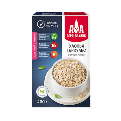 OATMEAL FLAKES HERCULES 12/400GR AGRO-ALLIANCE