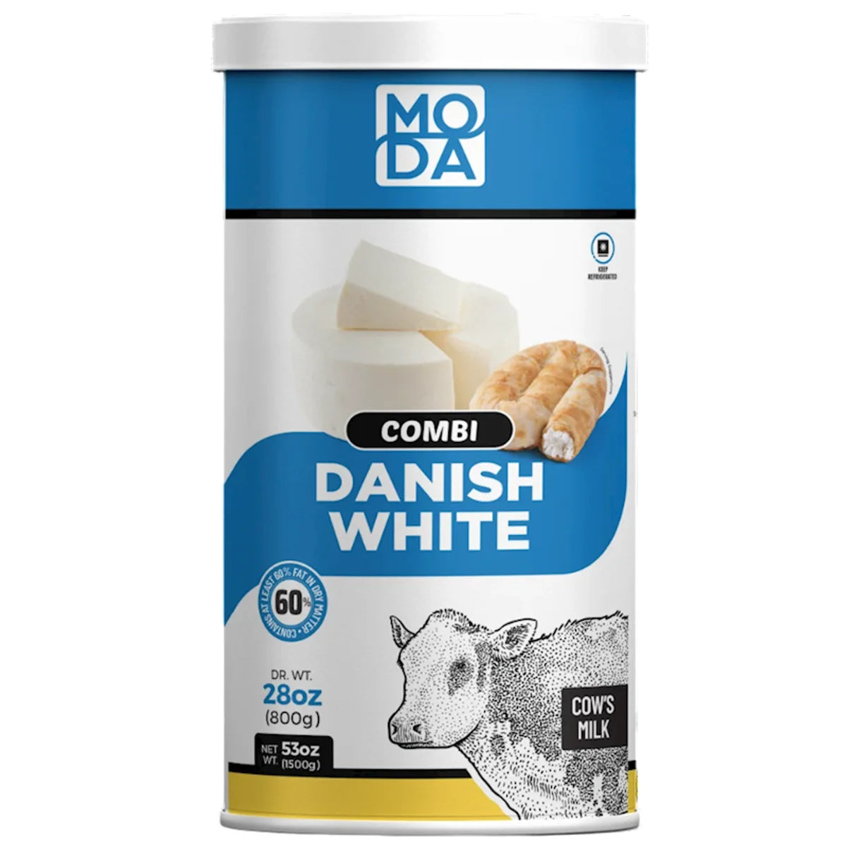 CHEESE WHITE DANISH COMBI COWS MILK 6/800GR MODA N101747