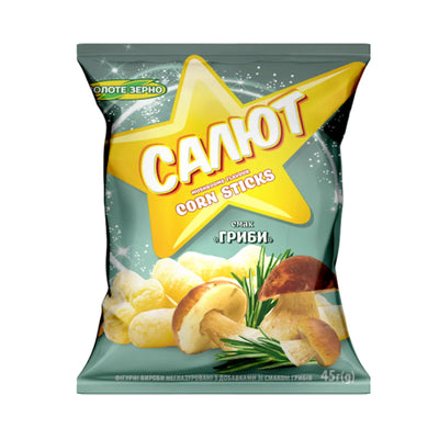 CORN STICKS SALUTE W/MUSHROOMS 30/45GR ZOLOTE ZERNO N163