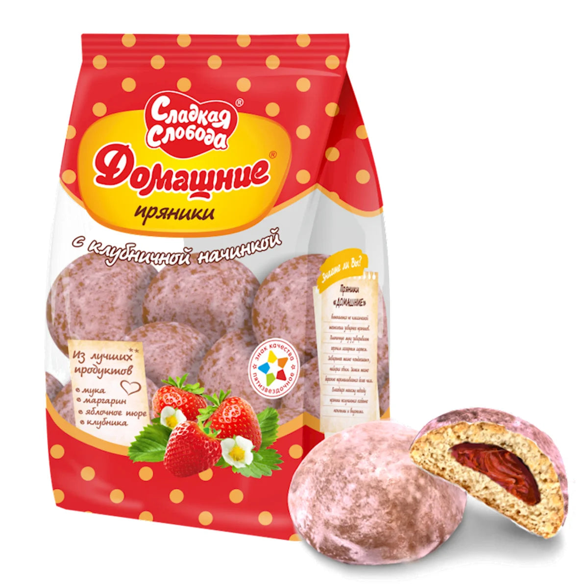 GINGERBREAD W/STRAWBERRY FLAVOR 10/300GR SLADKAYA SLOBODA N41010