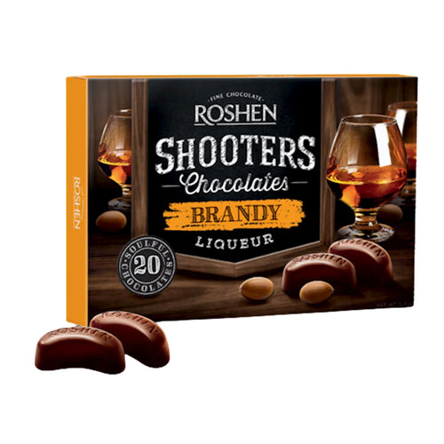 CANDIES BOXED SHOOTERS CHOCOLATE BRANDY&LIQUOR 10/150GR ROSHEN N8949