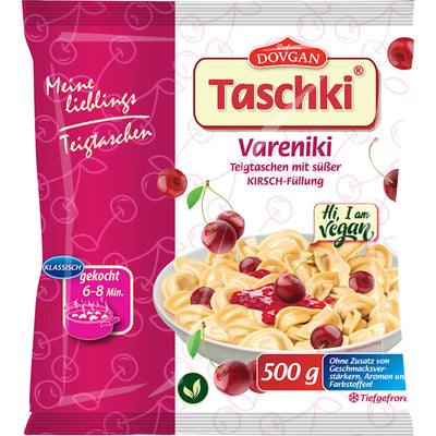 VARENIKI W/SWEET CHERRY FILLING FROZEN TASCHKI 12/500GR DOVGAN N90370500