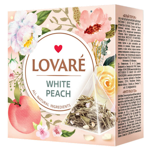 TEA WHITE PEACH PYRAMIDS 12/(15X2GR) LOVARE