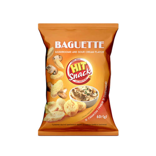 CROUTONS BAGUETTE CRISPY W/MUSHROOMS&SOUR CREAM 30/60GR ZOLOTE ZERNO N474