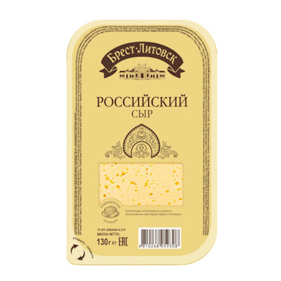 CHEESE ROSSIYSKIY 50% SLICED 8/130GR BREST LITOVSK N4553