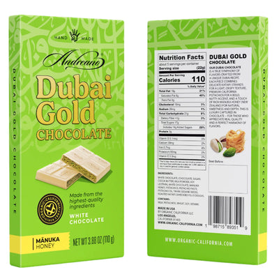 CHOCOLATE BAR WHITE DUBAI GOLD 10/110GR ANDREANO(6)